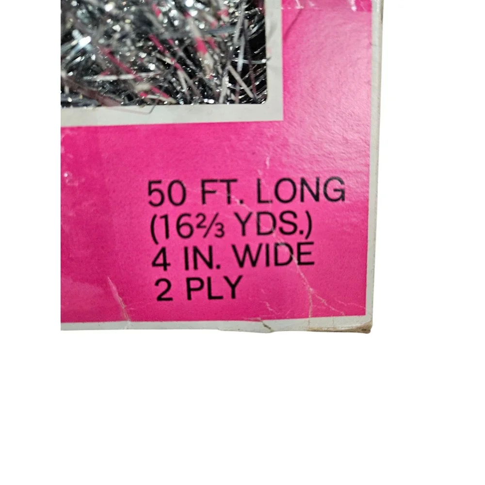 Vintage MCM JCPenney Silver Tinsel Garland‎ Christmas Decoration 50 Feet Long